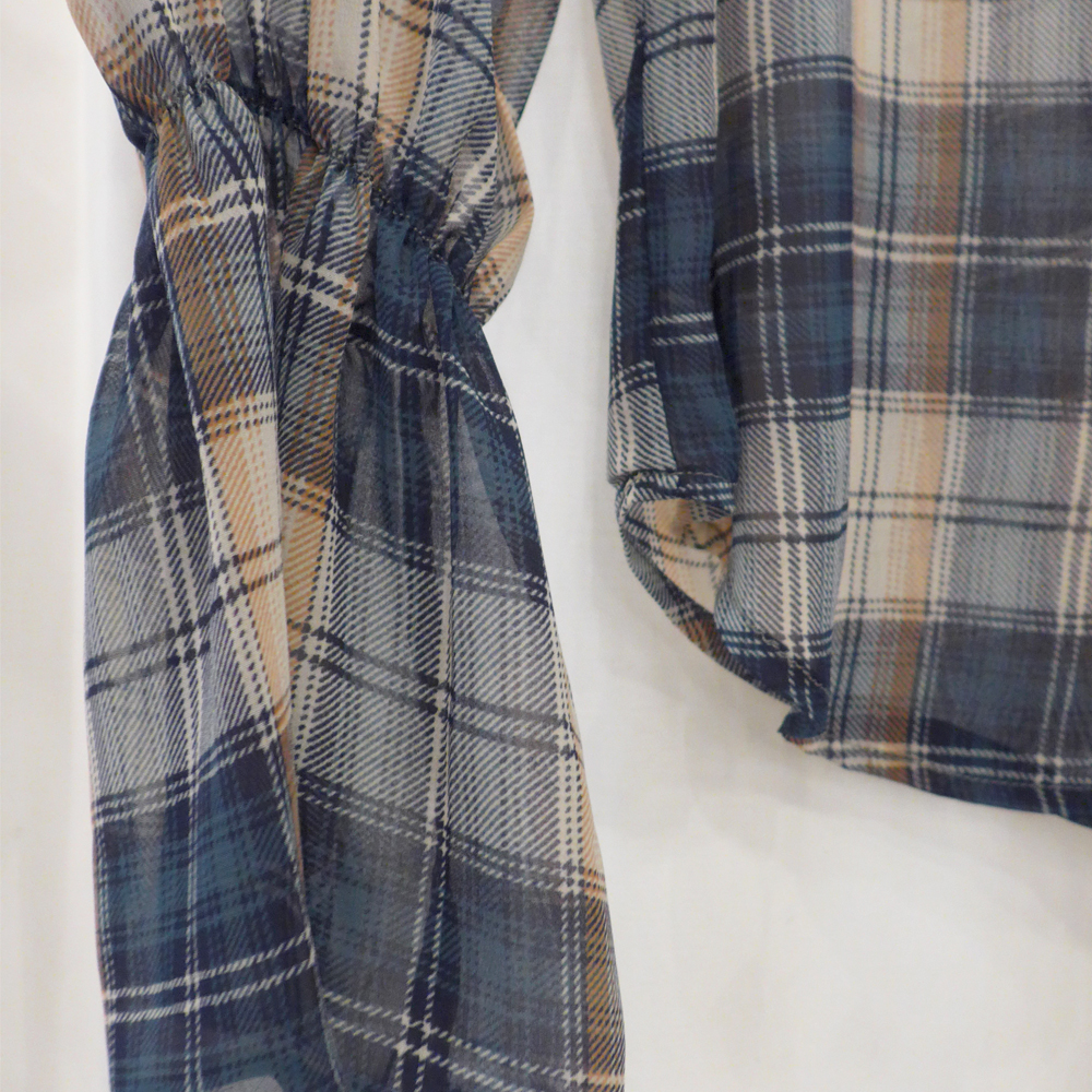 Women Blouses check Chiffon blouse Daily coordinat