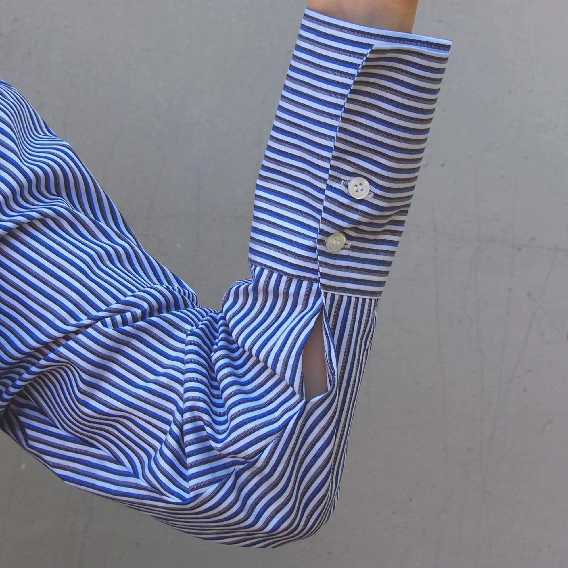 Double Striped Shirt 1color Blue Gray Girl Autumn 