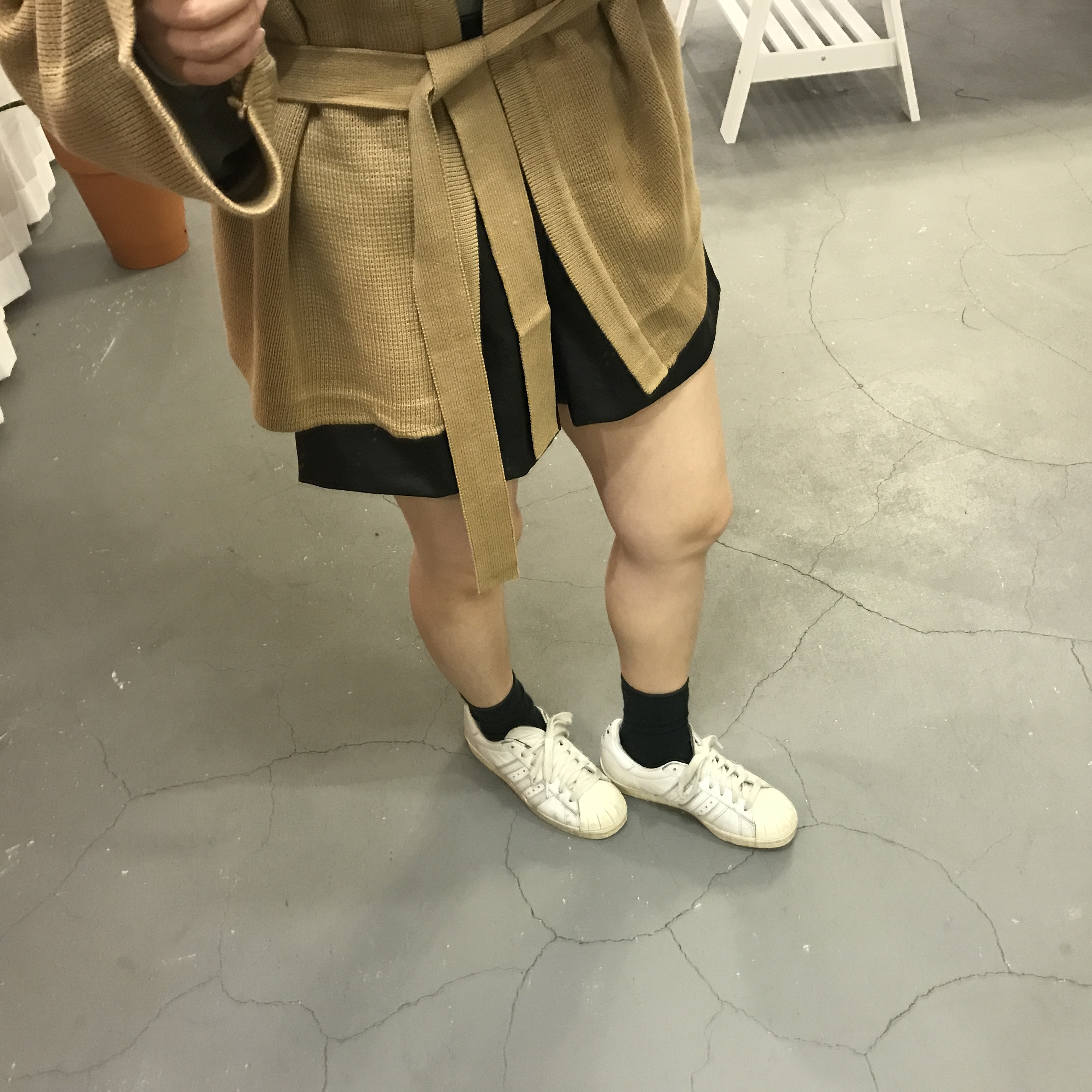 Women Short Pants A slim line A-line leather short