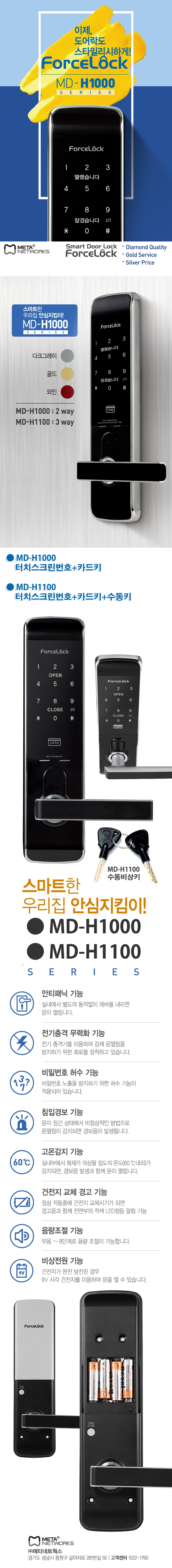 New Doorlock Free shipping Force Rock MD-H1000 Mor