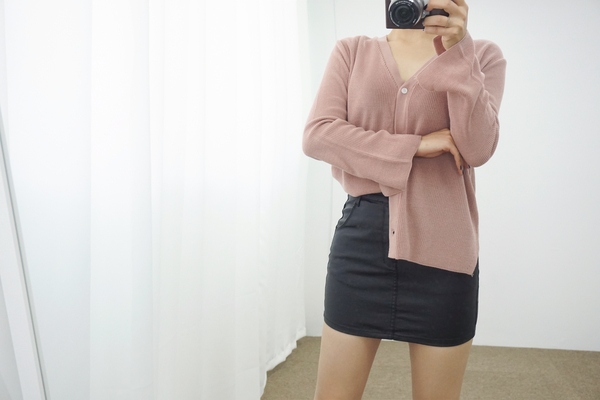 Simple A-Line Coat Miniskirt Leather Ladder Winter