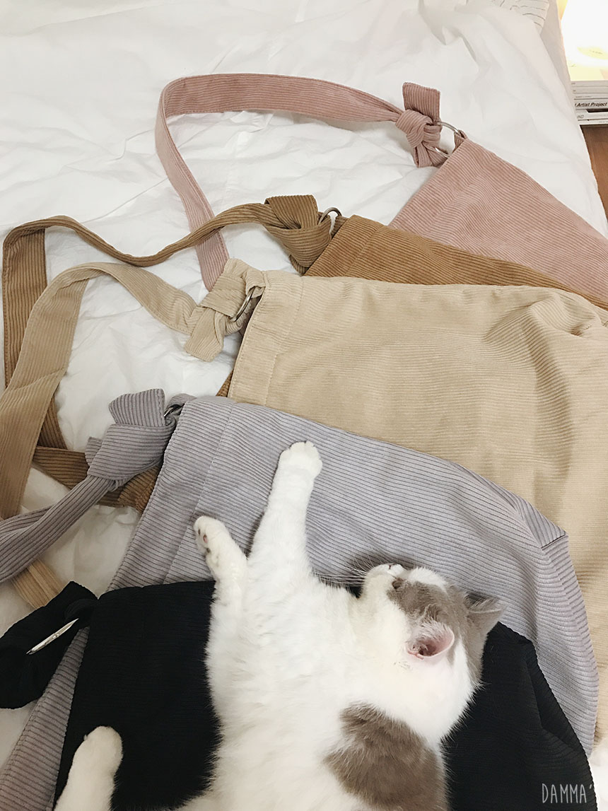 Corduroy corduroy eco bag 5color