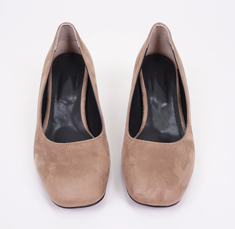 Suede Square Nose Tongue Middle Hill Foot Comforta