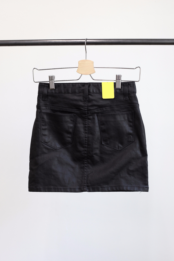 Simple A-Line Coat Miniskirt Leather Ladder Winter