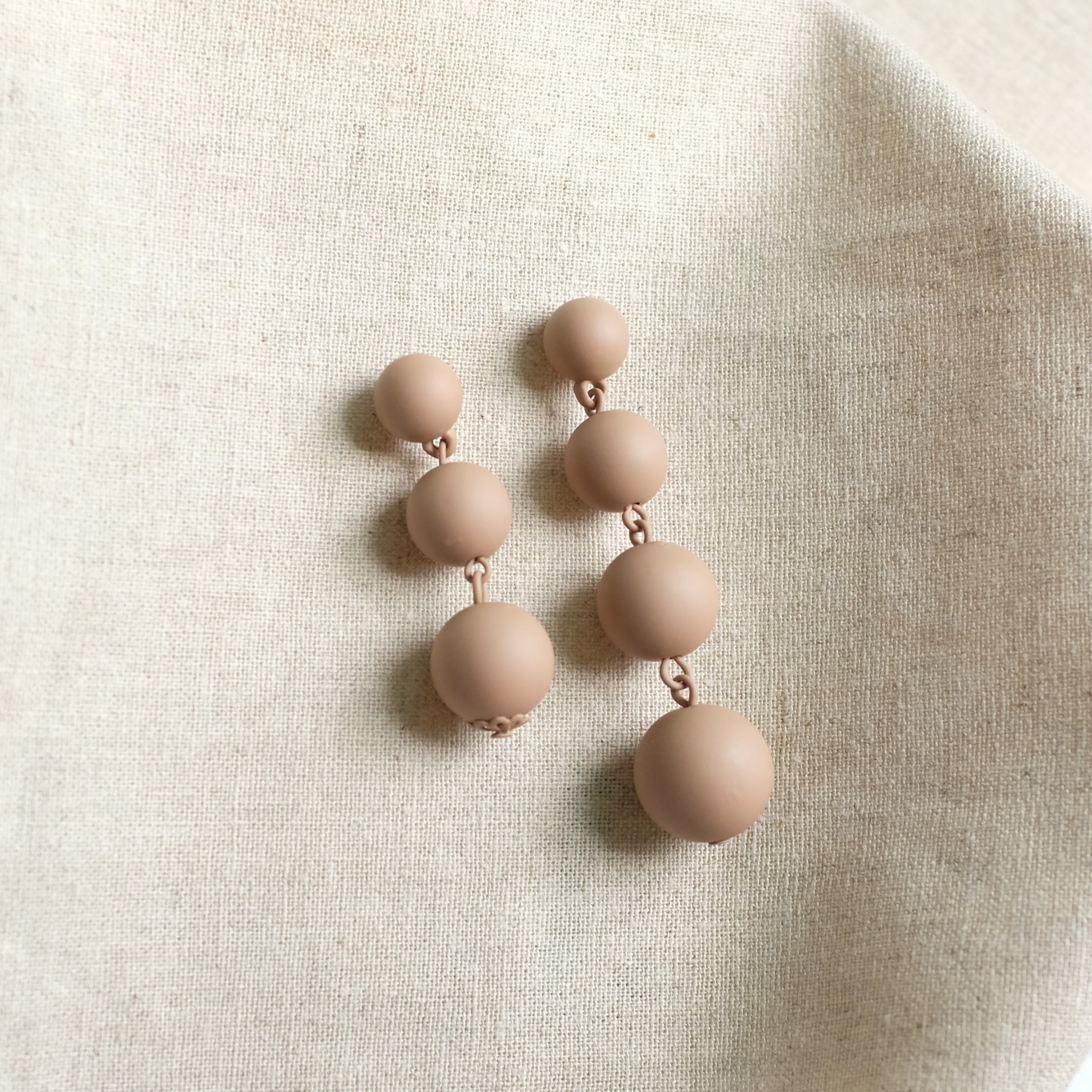Color coated ball drop earrings Neat casual design
