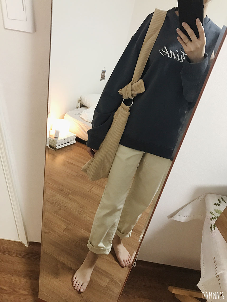 Corduroy corduroy eco bag 5color