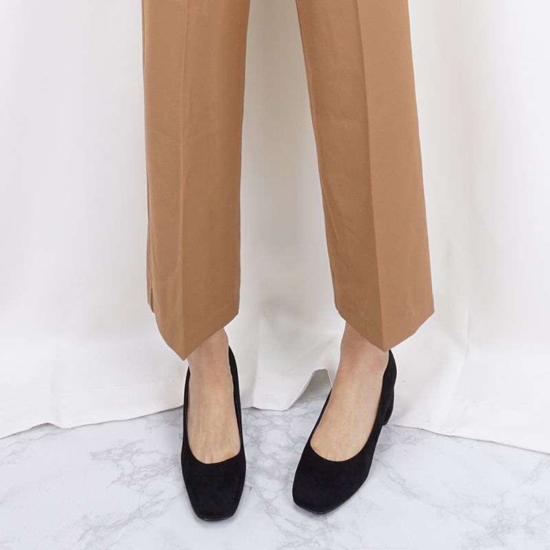 Suede Square Nose Tongue Middle Hill Foot Comforta