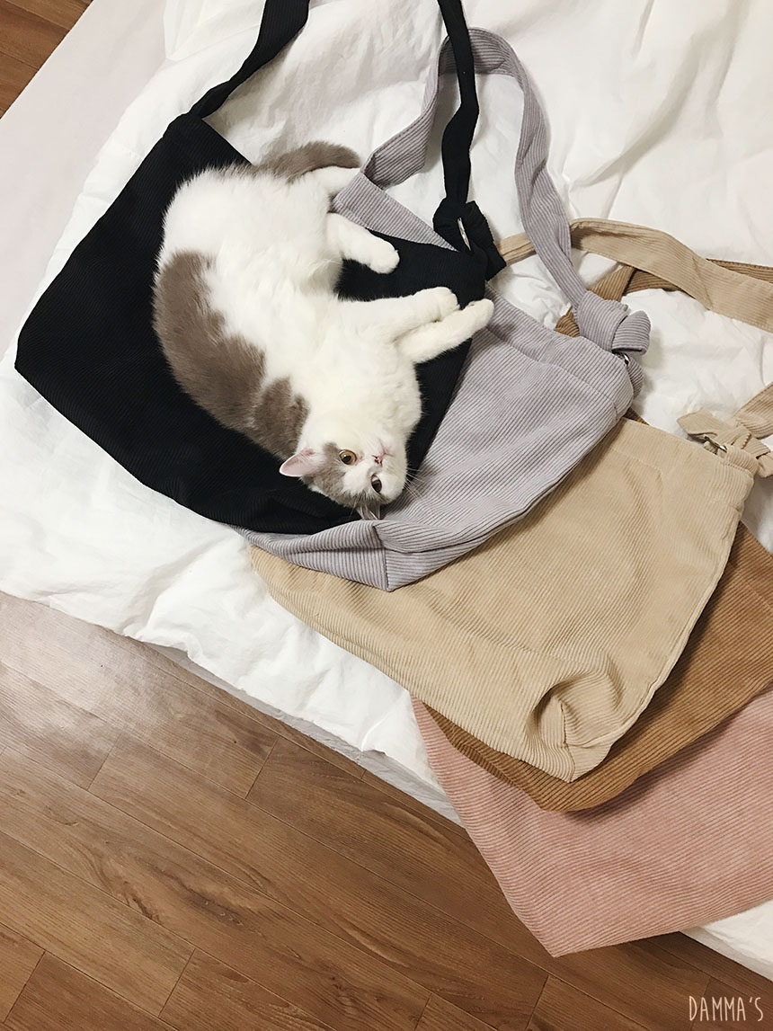 Corduroy corduroy eco bag 5color