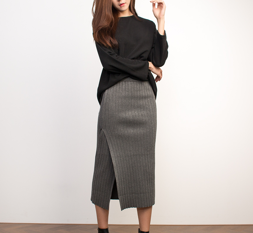 Needle Coat Knit Top Long Skirt Long Skirt Autumn 