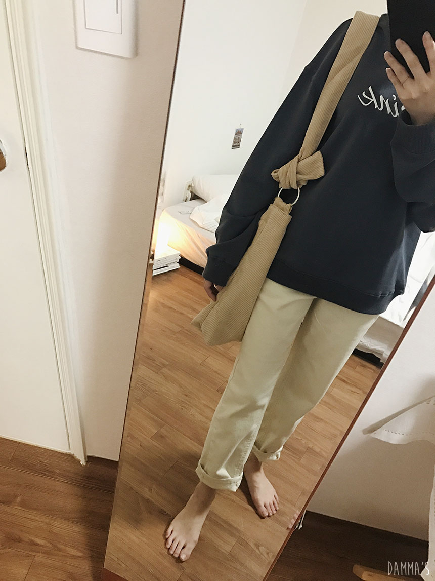 Corduroy corduroy eco bag 5color