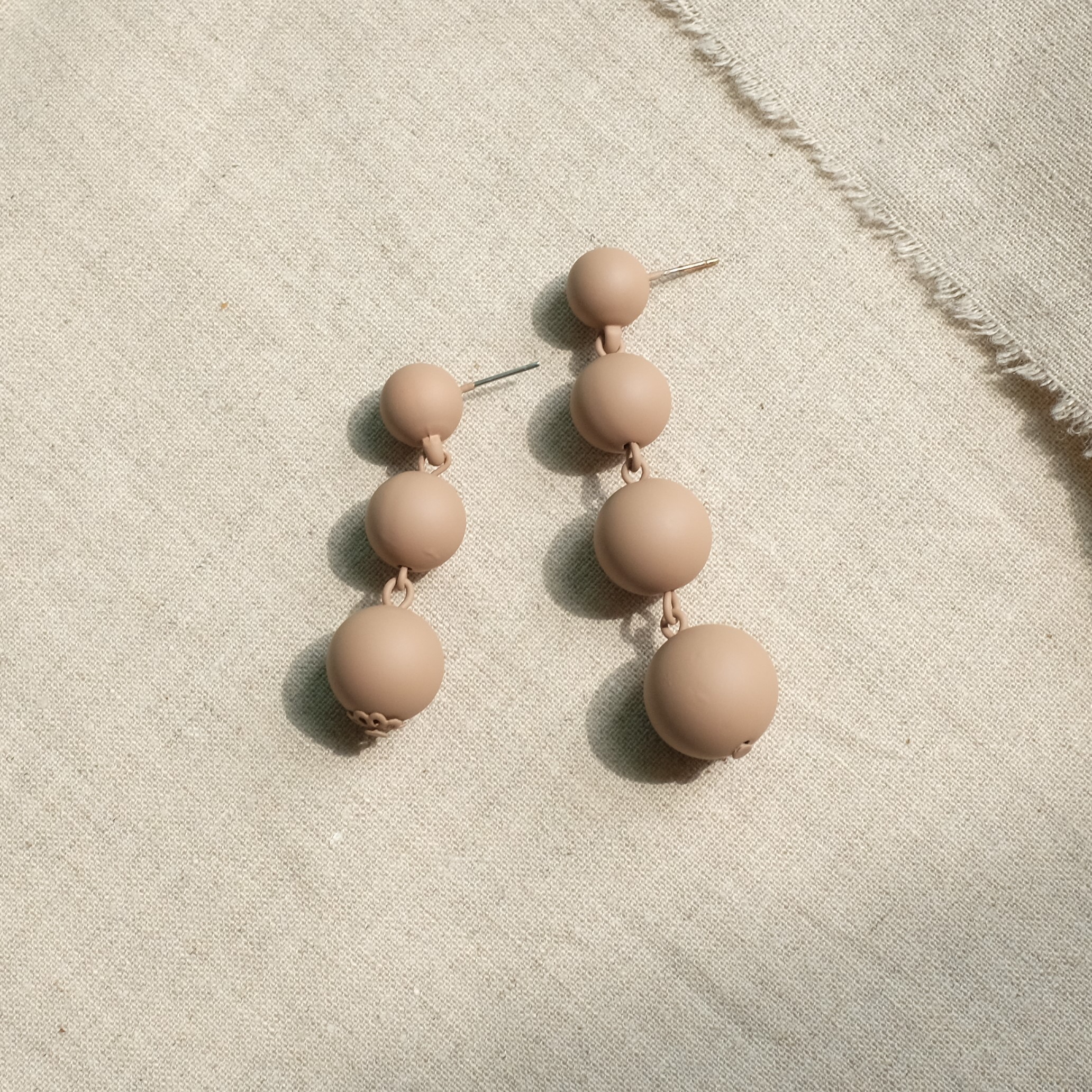 Color coated ball drop earrings Neat casual design