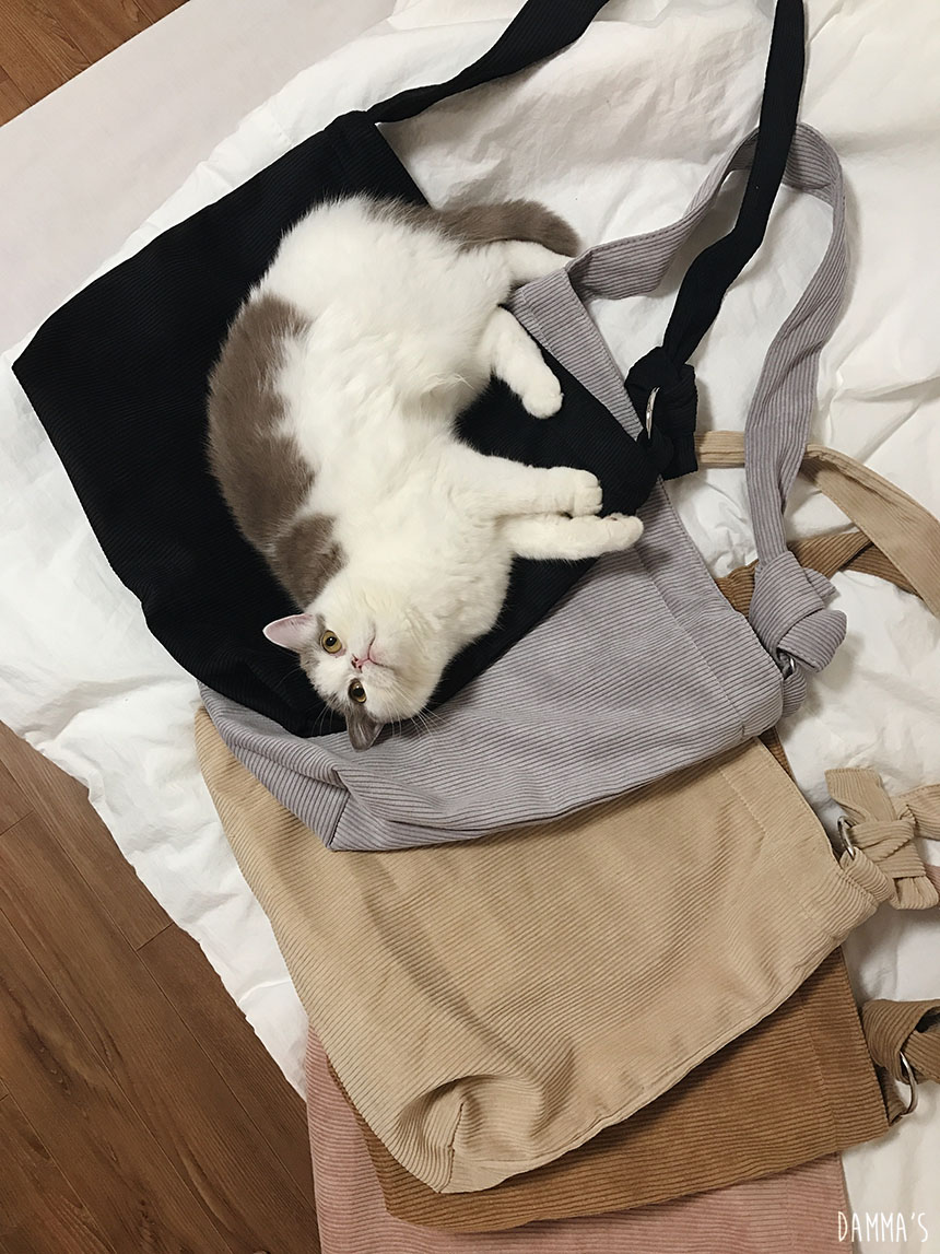 Corduroy corduroy eco bag 5color