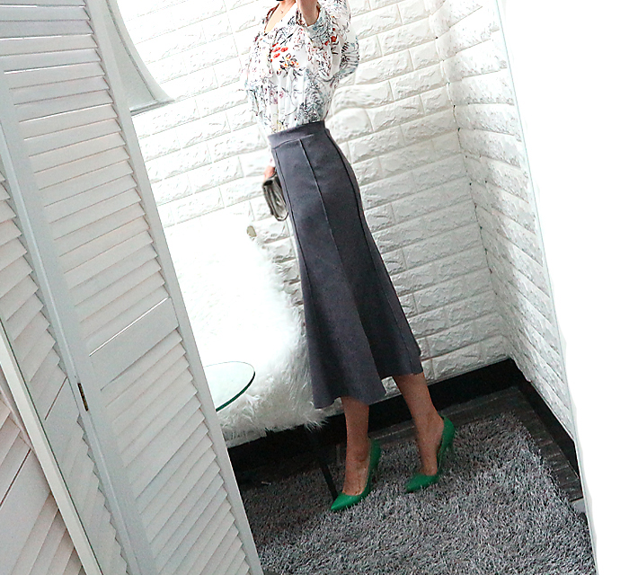 Suede Bending Muffle Skirt - 3color Coordination L