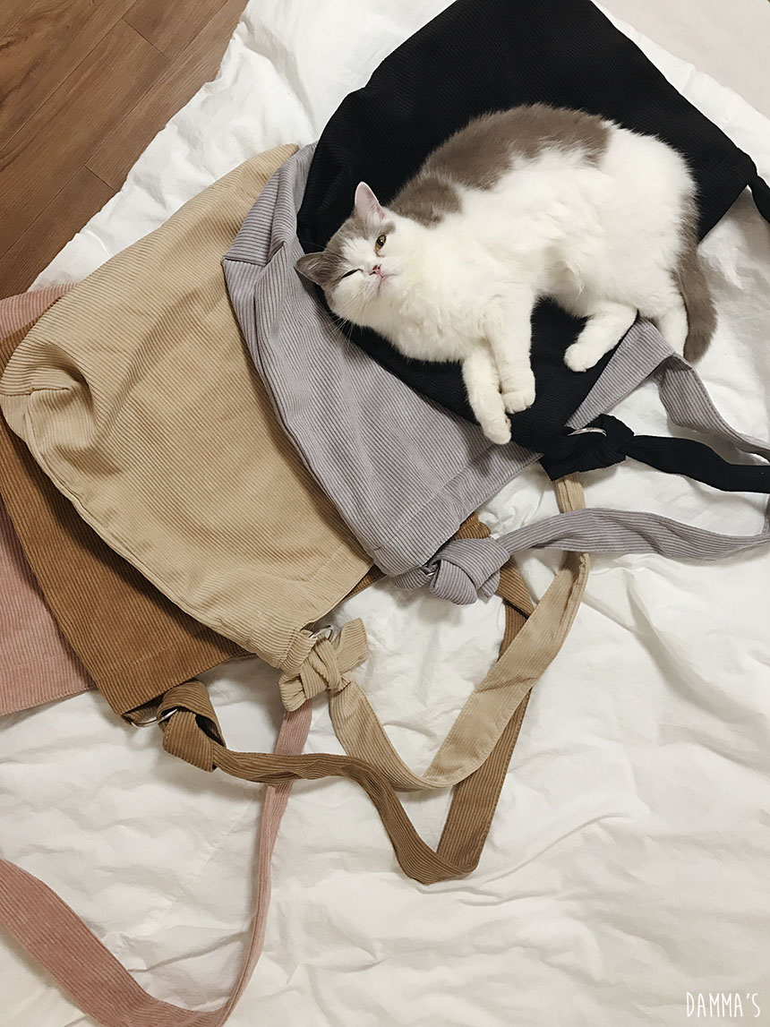 Corduroy corduroy eco bag 5color