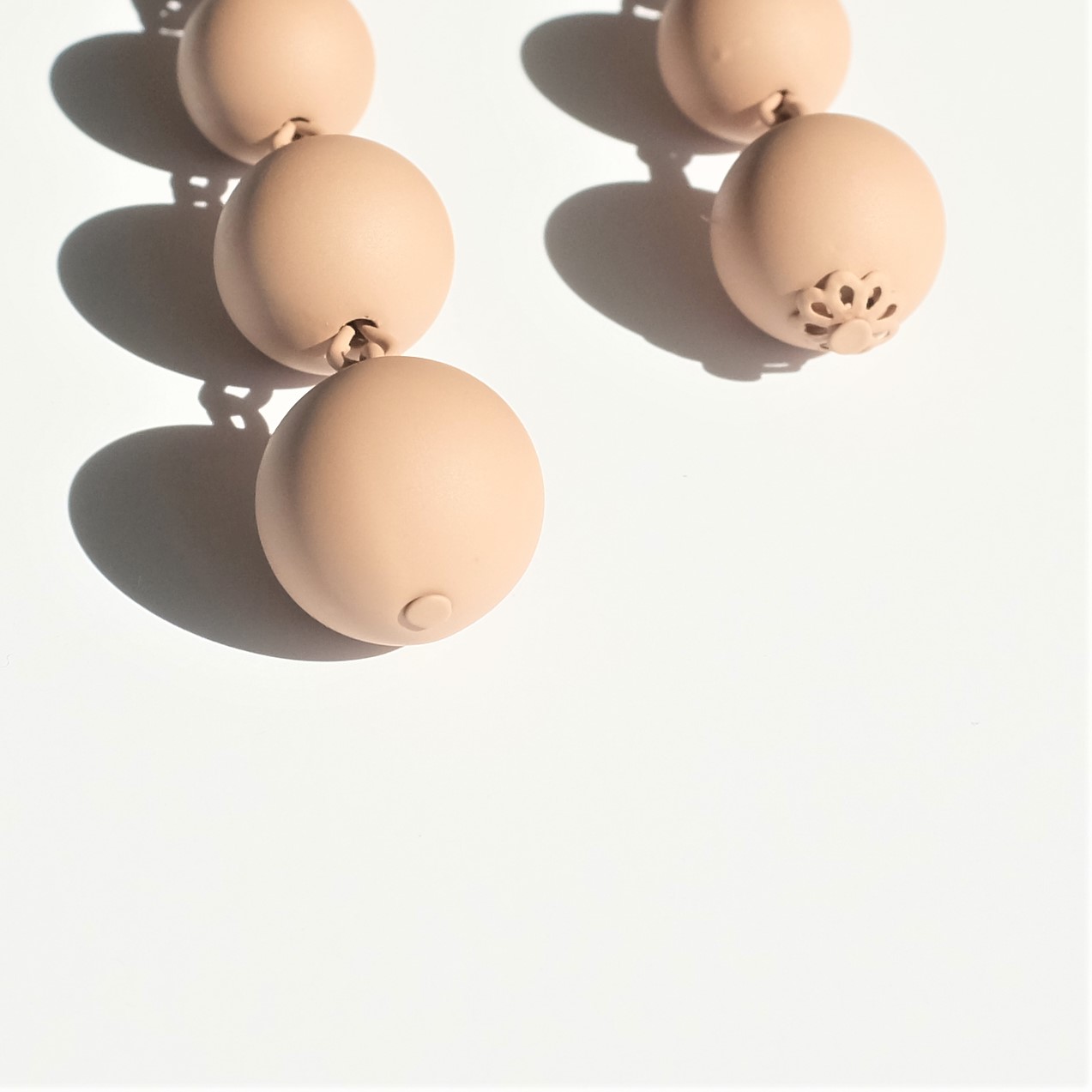 Color coated ball drop earrings Neat casual design
