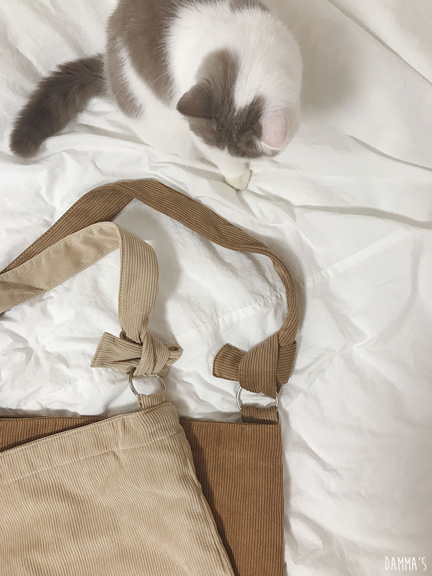 Corduroy corduroy eco bag 5color