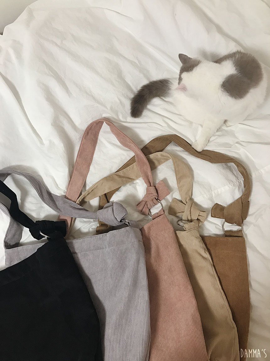 Corduroy corduroy eco bag 5color