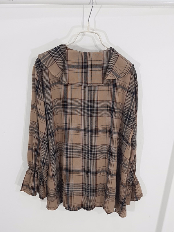 Women Blouses October check frilly blouse woman Au