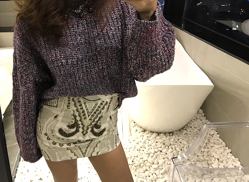 High Quality Luxury Gold Embroidery Stud Mini Skir