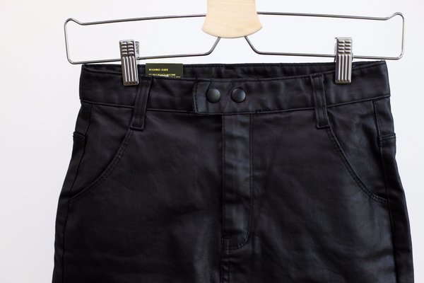 Simple A-Line Coat Miniskirt Leather Ladder Winter