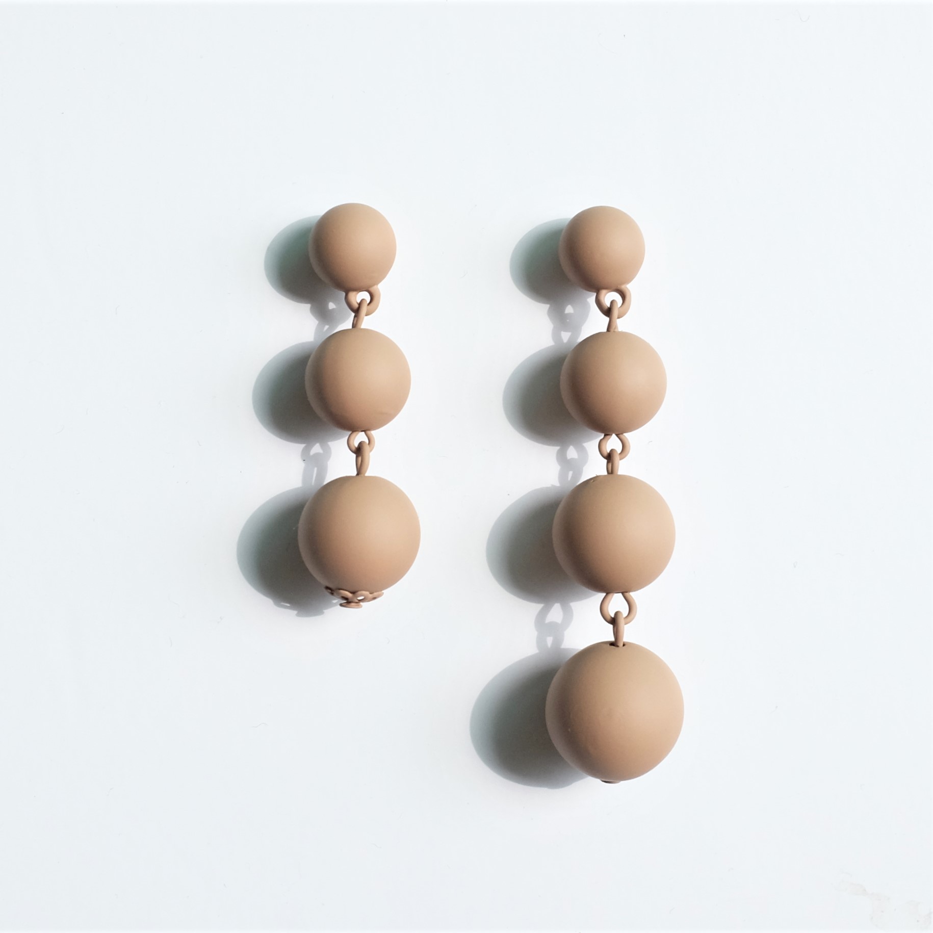 Color coated ball drop earrings Neat casual design