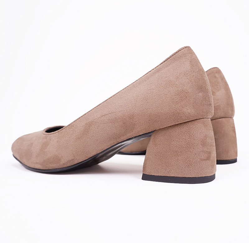 Suede Square Nose Tongue Middle Hill Foot Comforta