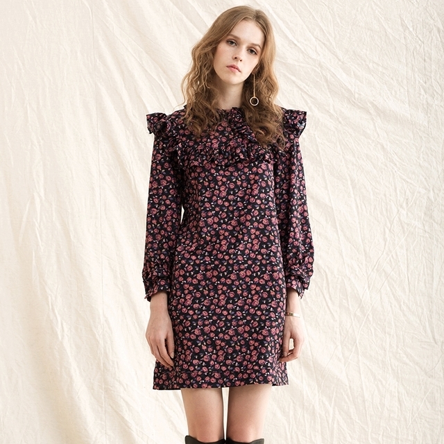 New Women Dress Import high quality Sandro Burgund