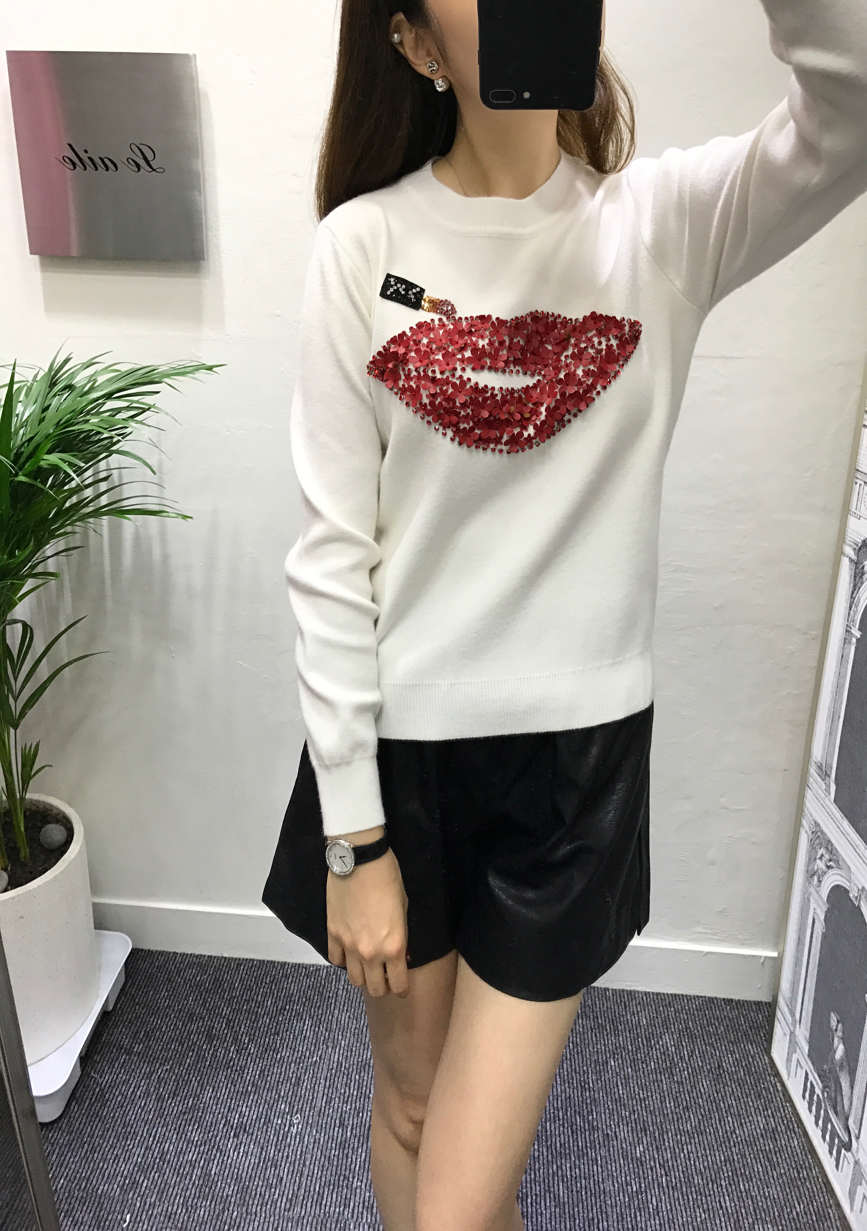 Women Short Pants Bending leather shorts 3color Bl