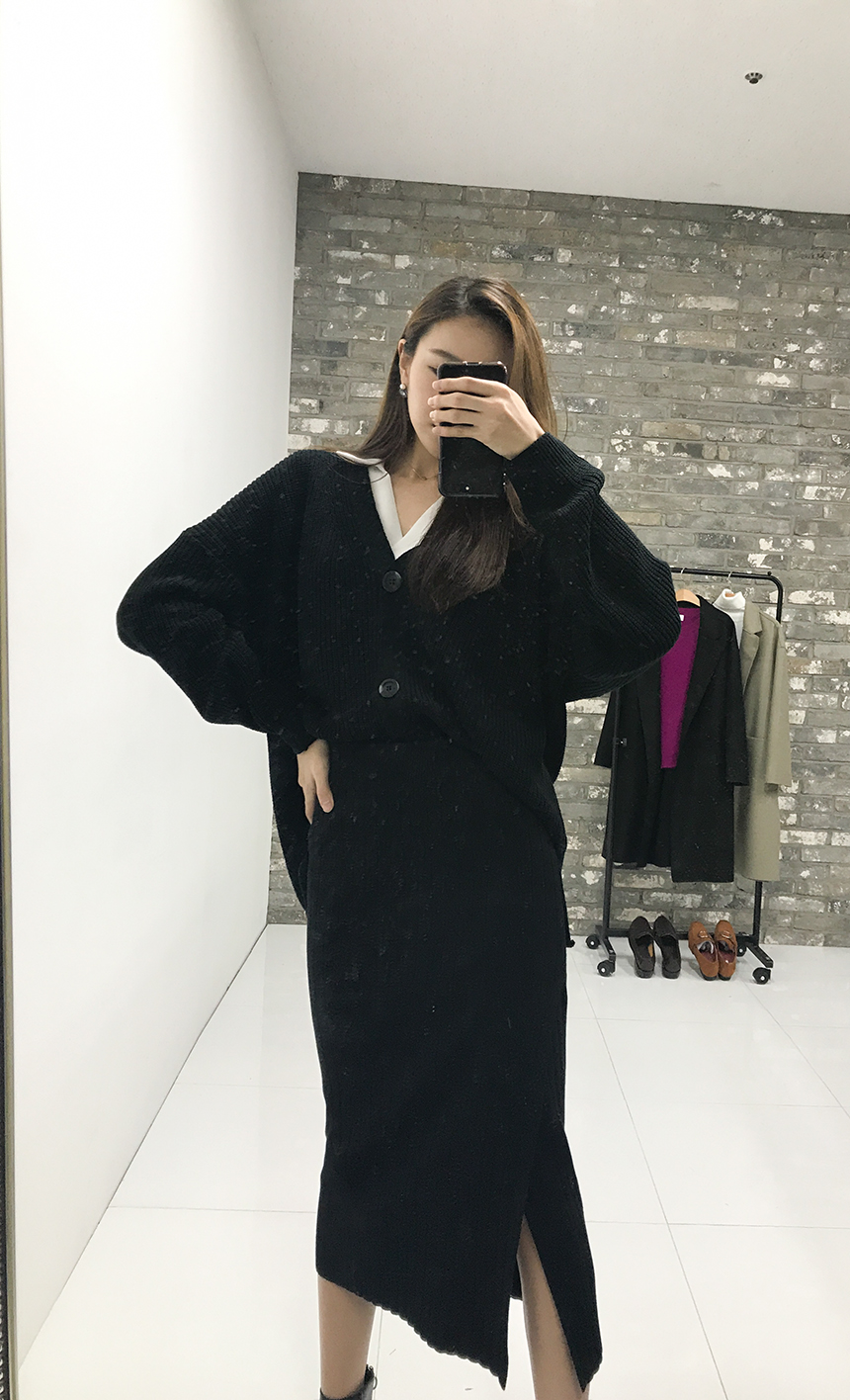 Needle Coat Knit Top Long Skirt Long Skirt Autumn 