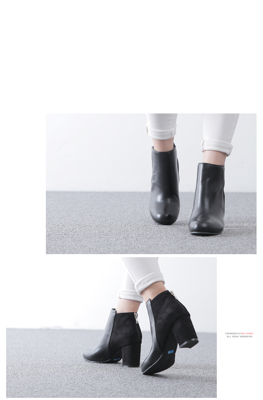 Suede Combination Simple Ankle Boots 6.5cm Autumn 