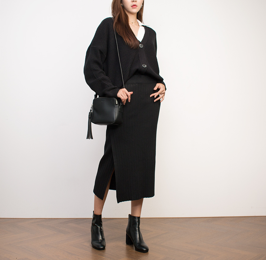 Needle Coat Knit Top Long Skirt Long Skirt Autumn 