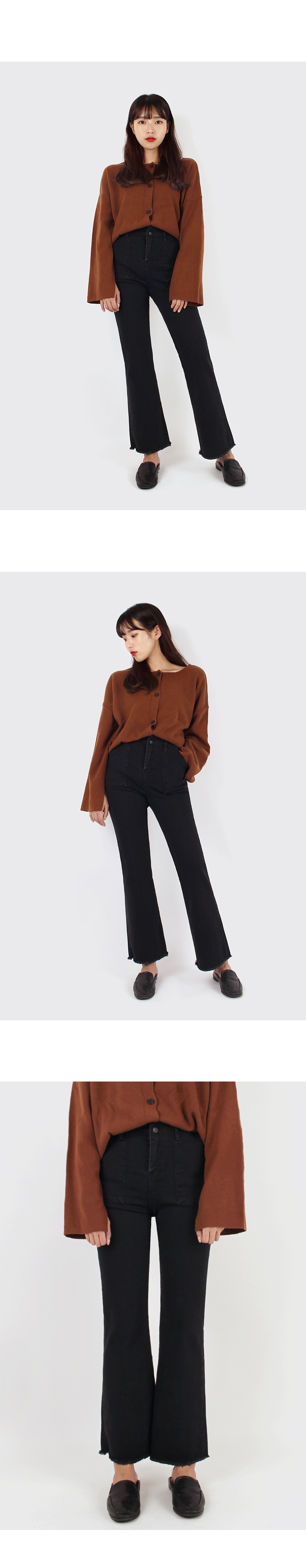 Korea Jeans Pants High West Boots Cut Black Jeans 