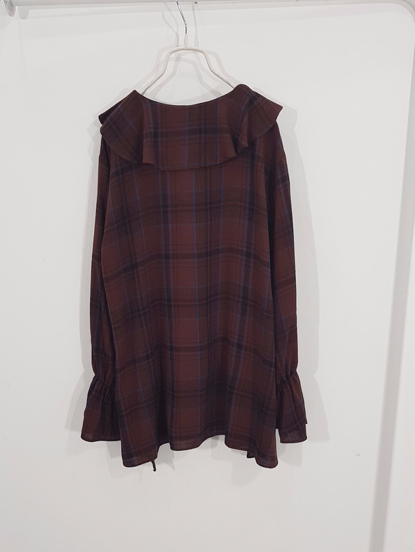 Women Blouses October check frilly blouse woman Au