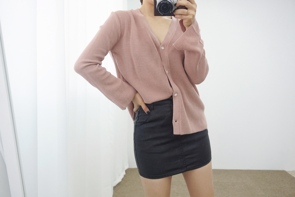 Simple A-Line Coat Miniskirt Leather Ladder Winter