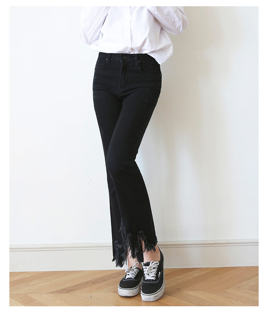 Women Jeans Pants Vintage Boots Cut Black Jeans Wo