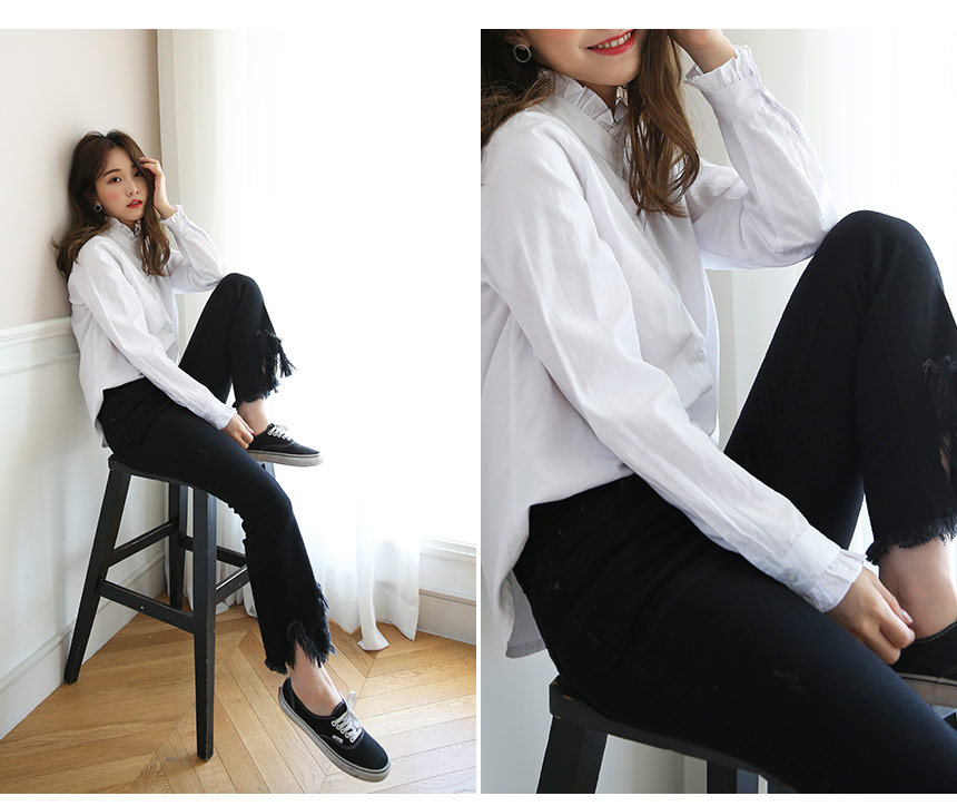 Women Jeans Pants Vintage Boots Cut Black Jeans Wo