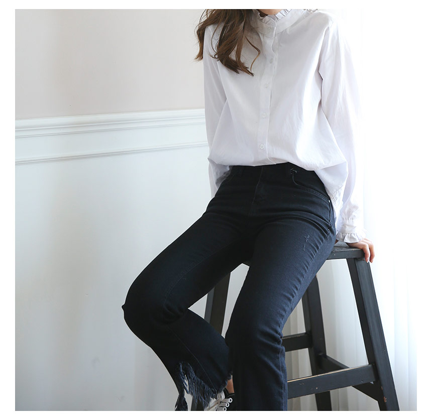Women Jeans Pants Vintage Boots Cut Black Jeans Wo