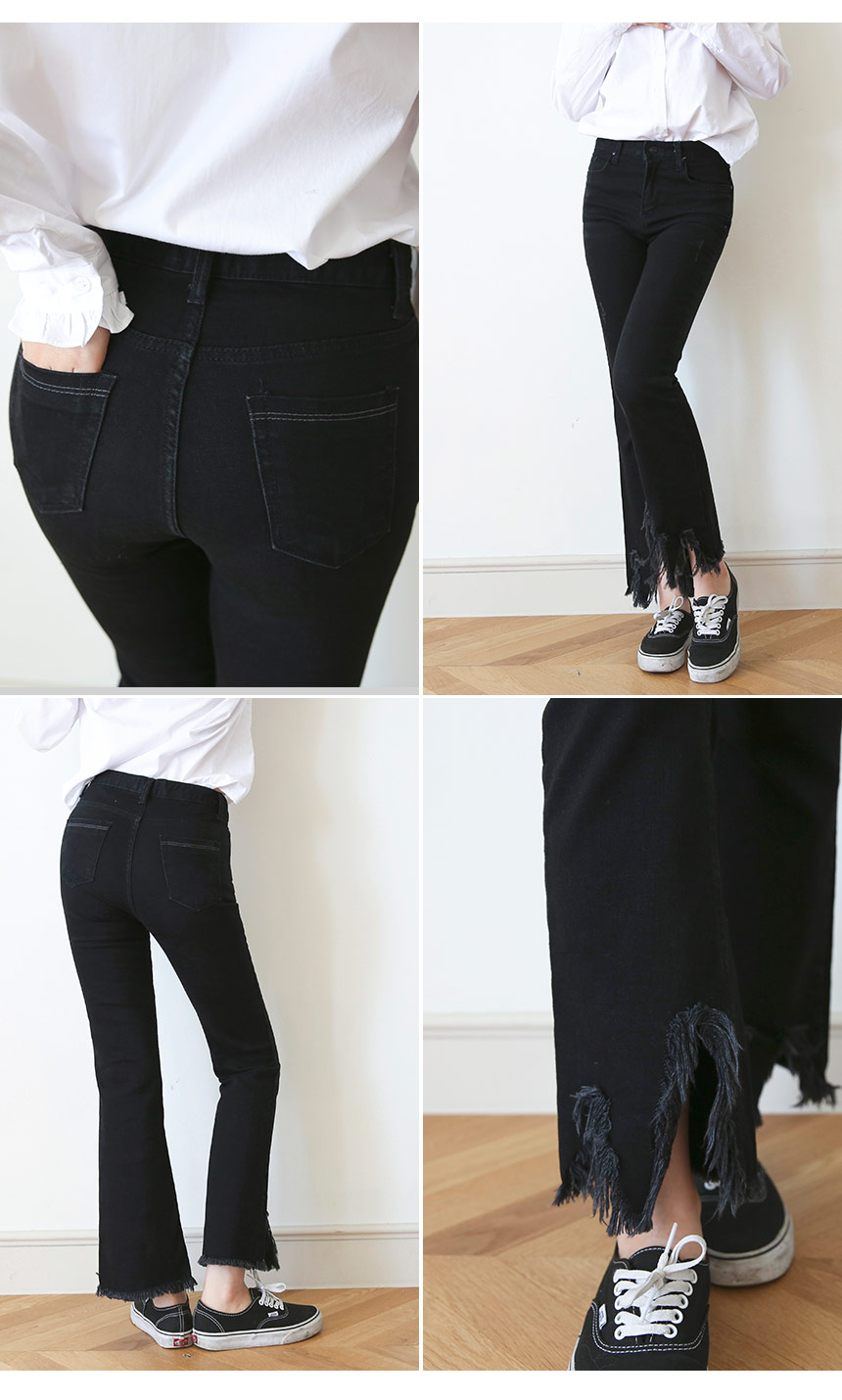 Women Jeans Pants Vintage Boots Cut Black Jeans Wo