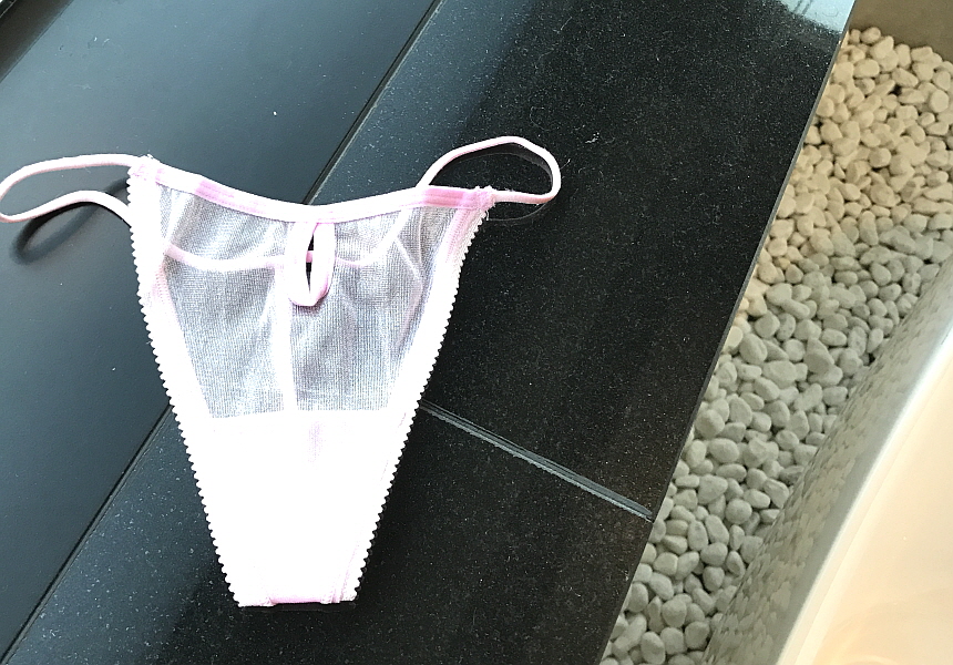 Women Underwear Sexy see-through pearl mesh bendin