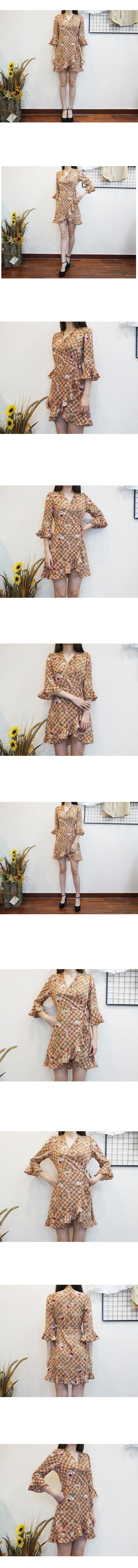 New Women Dress Flower Wrap Dress Flower Print Ruf