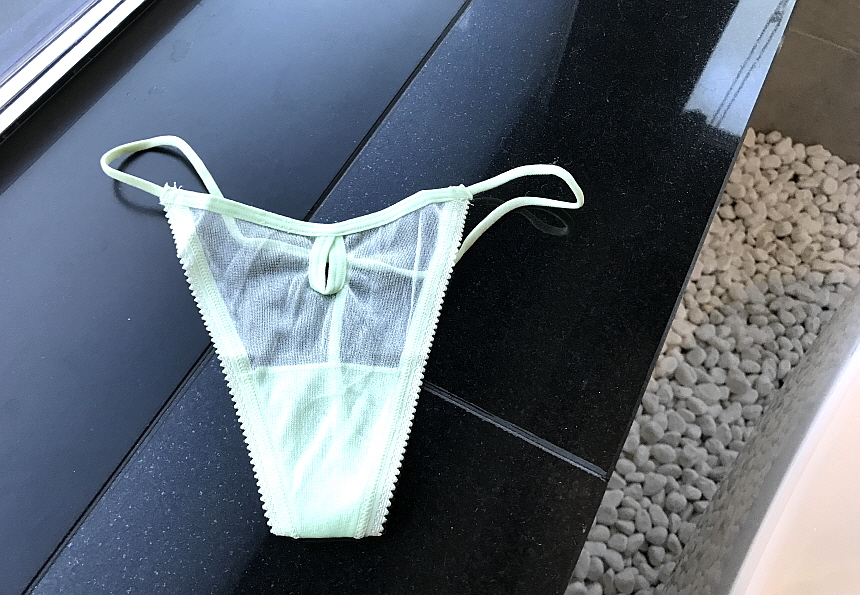 Women Underwear Sexy see-through pearl mesh bendin