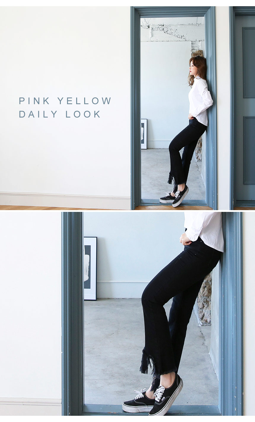 Women Jeans Pants Vintage Boots Cut Black Jeans Wo