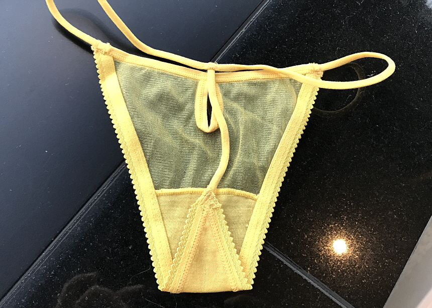 Women Underwear Sexy see-through pearl mesh bendin