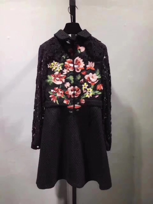 New Women Dress Imported GG Flower Embroidery Twee