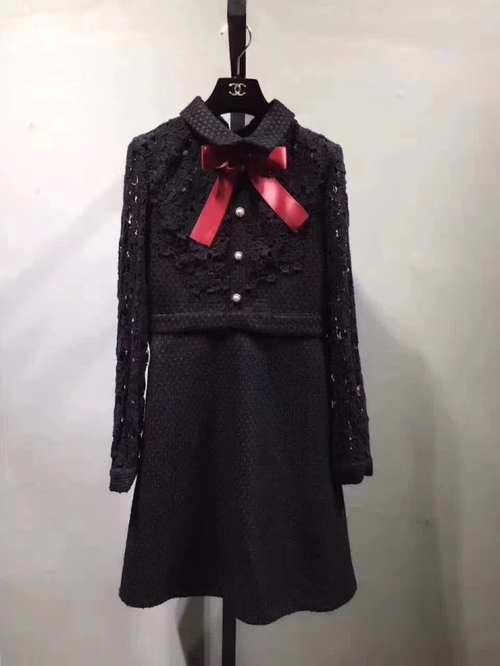 New Women Dress Imported GG Flower Embroidery Twee