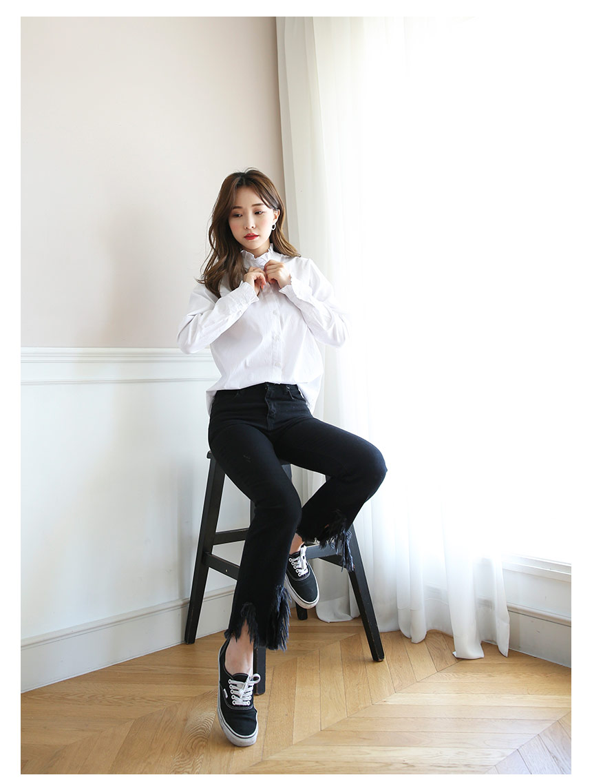 Women Jeans Pants Vintage Boots Cut Black Jeans Wo