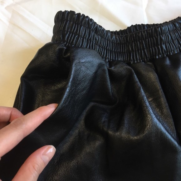 Women Short Pants Leather shorts black Leather lea