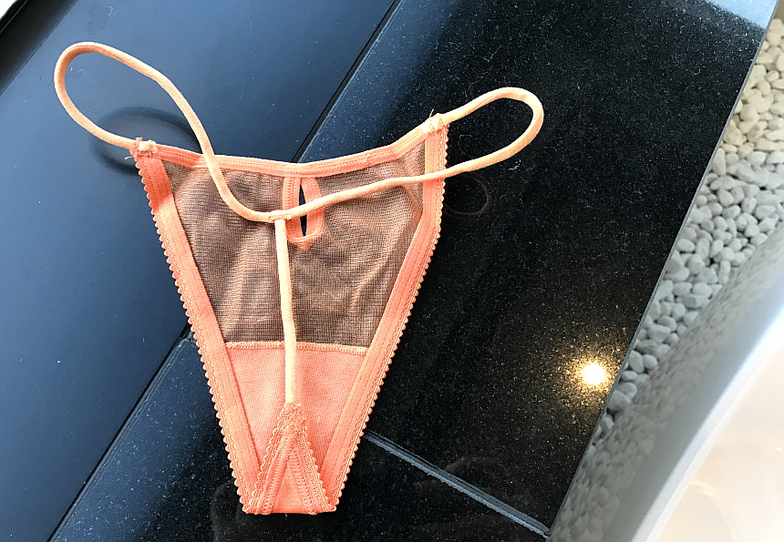 Women Underwear Sexy see-through pearl mesh bendin