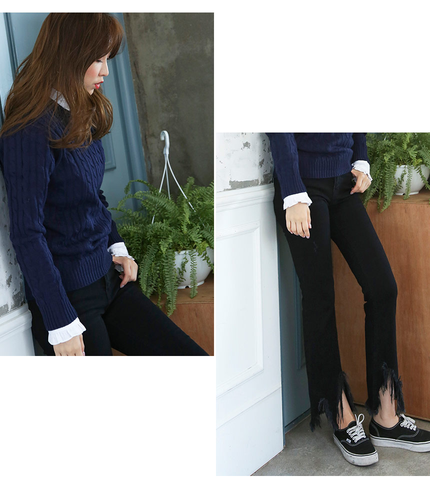 Women Jeans Pants Vintage Boots Cut Black Jeans Wo