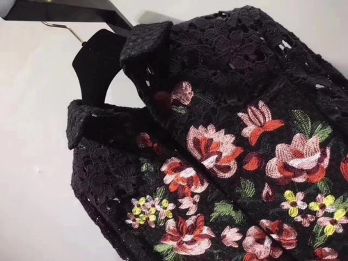New Women Dress Imported GG Flower Embroidery Twee